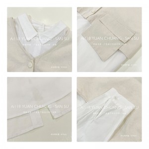 Løs- fittings design Minismst Smelly Casual Solid color Strited Kontrollered overspecialed custoed 19550 Loose Shirt + Waistcoat