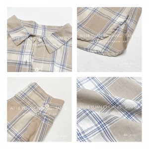 Løs- fittings design Minismst stily casual Solid color Strited check overspeced extowed custoed 17827 Loose Checked Shirt
