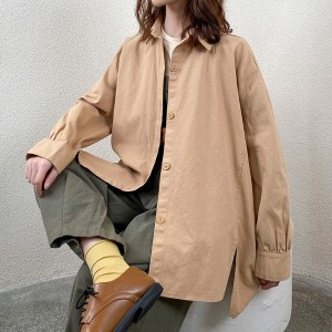 Lys- fittings design Minismist Smelly Casual Solid color Strited Kontrollered overspecialed custoed 17757 Loose Shirt