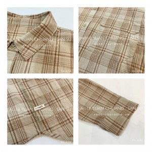 Løs- fittings design Minismst stily casual Solid color Strited check overspeced custoed 17828 Loose Checked Shirt