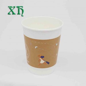 12 oz Brugerdefineret dobbeltvægspapir kaffekopper papir kop til at gå