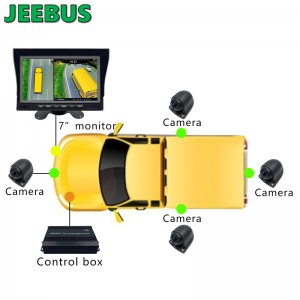 3D 360 graders fugleperspektiv Surround Car Camera Monitoring System til truckparkering