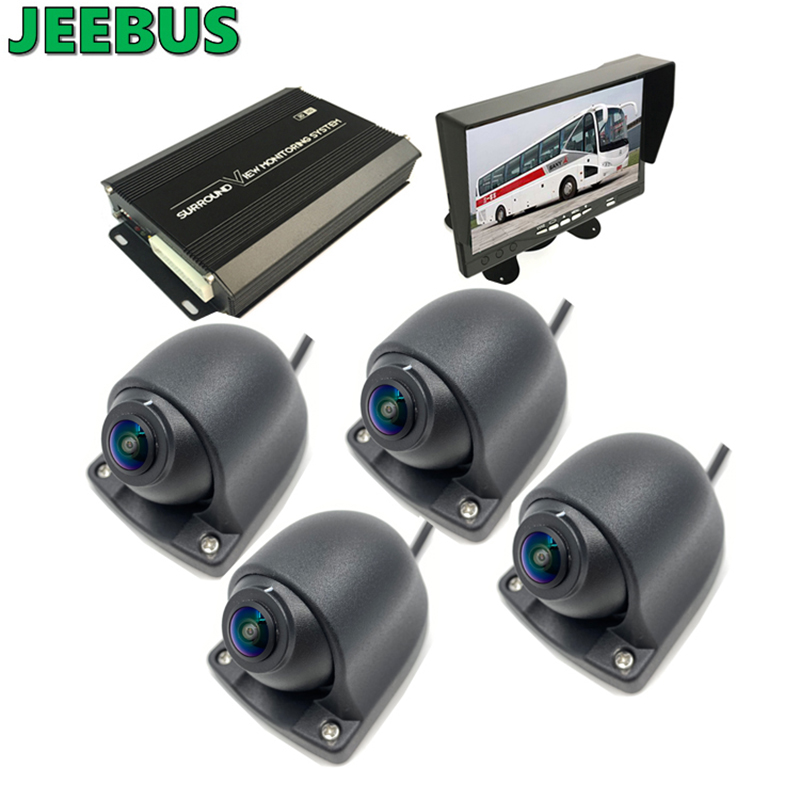4Way Revser Overvågning 360 graders 3D All Round Bird View Car Camera System med HD DVR