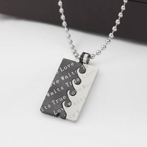 Engros rustfrit stål to-i-en ægte kærlighed vedhæng halskæde