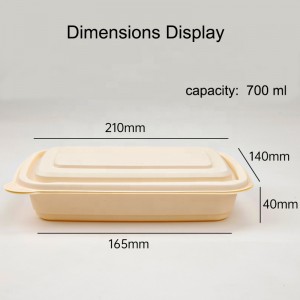 Økologisk venlig emballage til fast emballage til fødevarer, der er biologisk nedbrydelig majsstivelse rektangulær takeaway food container