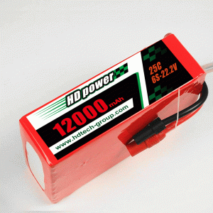 HD POWER 12000mAh 25C 6S 22.2V lipo batteri til UAV