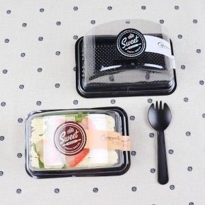 Engangs madkvalitet ikke giftig blisterkasse buet klar takeaway kageboks emballage dessertemballage