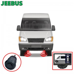 Engros Ultralyd Visuel Parkeringssensor Monitor System med Reverse Camera Car Van Camper 8Sensorer Radar Detect Digital Display