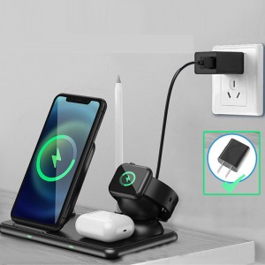 4 i 1 trådløs opladningsstation