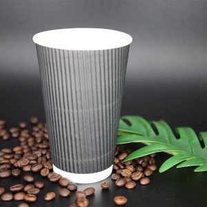 Ripple Wall Paper Cup dobbelt væg papir kaffekopper engros