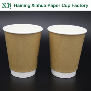 Enkel dobbeltvægs ren kraftpapirkop af kaffe