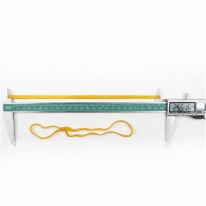 Tilpasningsbart forlænget og udvidetnaturligt gult gennemsigtigt slidstærkt højresidighed Industrial Rubber Band