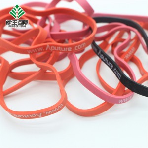 Fabrikanter tilpasset farve, høj elasticitet, vandtæt og slidstærkt udskrivning reklame gummibånd