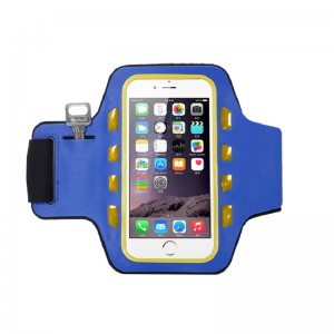 Fri prøve kan tilpasses løbende sport LED lys sort armbånd telefon mobiltelefon taske