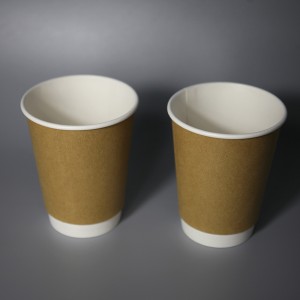 350 ml PE/PLA Foring Double Wall Paper Cup 12 Oz- Kraft