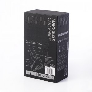 Udskrivning af PET-vinduet Billader USB-kabelboks Luksus Sort USB Emballage Boxes