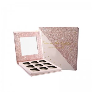 engros skønhed kreationer glitterende pink brugerdefineret makeup palette private label makup eyeshadow palette