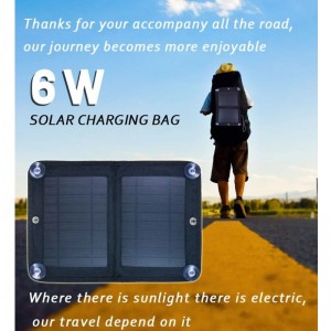 Engros Pris 6W Foldbar New Technology Solar Panels Opladning Wallet Solar Panel Bag til mobiltelefon