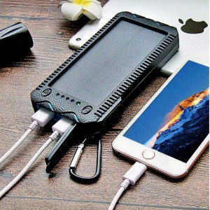 Vandtæt Solar Charger Batteri Bank Solar Power Bank 10000 MAh Powerbank Bærbar med Lumen LED Outdoor Flood Light