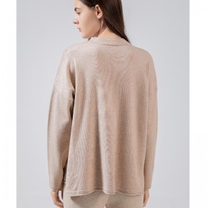 Loose Fashion Trend Casual Joker Single Row Knap Strik Top 68030#