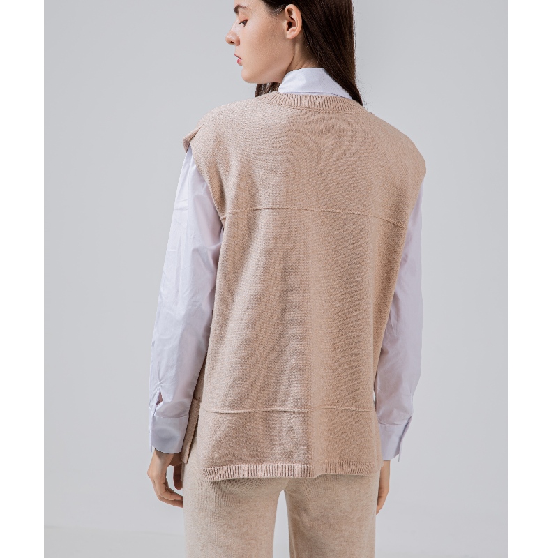Fashionable Trend Casual Alsidig Strik False Pocket Vest 68037#