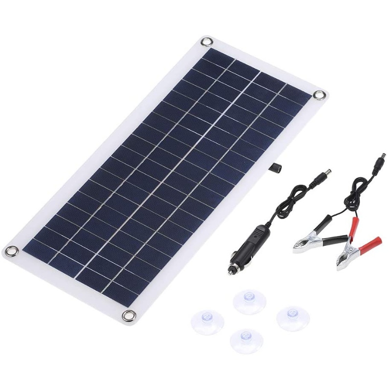Tyl 12W 18V 435 * 200 * 2.5mm Polysilicon Solar Panel til RV Roof Boat DC5V/DC12V 12W Dual Output Double USB Interface