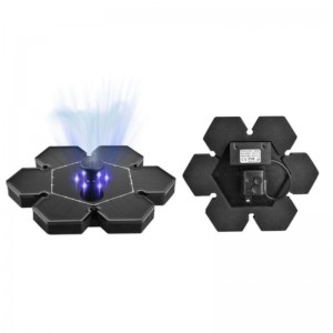 Solar drevet udendørs landskab Vand Fountain Pump Kit med LED lys/solpanel