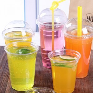 Bionedbrydelig kompostabel pla klar plastikkop med låg