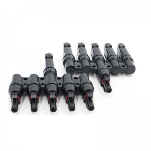 5 til 1 Solar Panel Photovoltaic T-type Branch Connector 30A Kvinde og Mand til Solar Panel Cable Connector