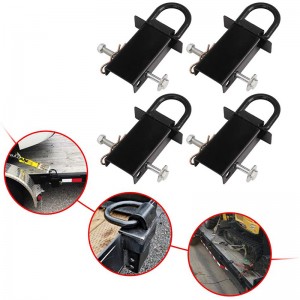 Heavy Duty Aftagelig D-Ring Stake Pocket Tiened til brugsanvogne og flatbeds med hitch pin