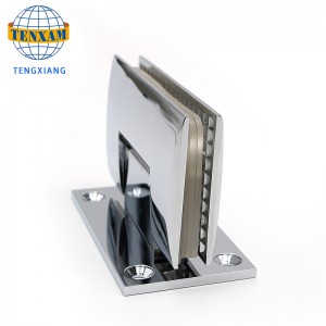 Badeværelse klip brusebad rustfrit stål slibning glas dørklip 90 graders svejsning glas dør fastgørelsesklip hængsel