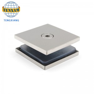 Kinesisk producent Glas Holding Clips Chrome 2 * 2 tommer klip messing glas Dørklemme dør&Vinduet hængsler 8-12mm glas badeværelse standard