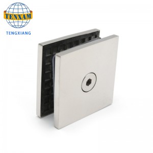 Kinesisk producent Glas Holding Clips Chrome 2 * 2 tommer klip messing glas Dørklemme dør&Vinduet hængsler 8-12mm glas badeværelse standard