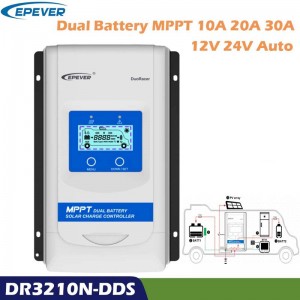 Epever Duoracer MPPT 10A 20A 30A Solar Charger og Discharger Controller 12V 24V Auto Dual Battery Regulator til RV Camper Boat