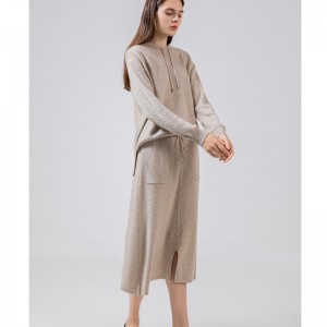 Casual Wool Strik Two-Piece Hoodie Set 69027#