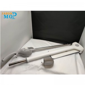 JASON Ny håndfri mikrofiber rustfri stålstangsundersprøjtemoppe til rengøring af husholdninger