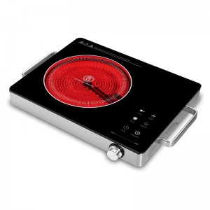 A13A Portable Electric HOB, 1200W Electric Infrared Single Burner til Køkken Camping RV Office, Keramisk Glas Single Hot Plates
