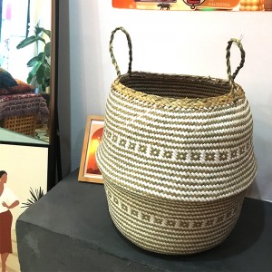 Akatisk runde dekorative kurv sort