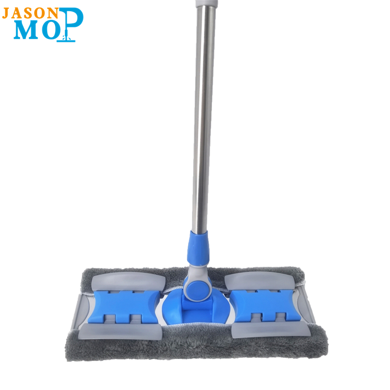 Høj kvalitet stål mop mikrofiber rustfrit stål stang forlænget flad mopp gulv rengøring