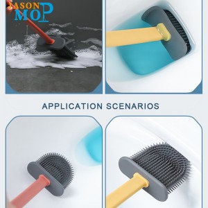 JASON Husholdningsrengøring Plast toiletbørste Flad blød silikone toiletbørste med