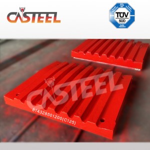 Lokomo C125b kæbeknuser dele, plade kæbe fast, kæbe bevægelig