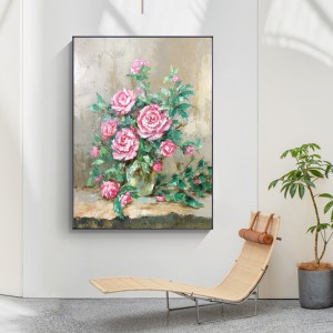 Factory Wholesale Flower Pure Hand-Painted Acrylic Canvas-Maleri Wall Decor Abstract Artwork Canvas Olie til stue