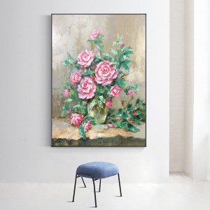 Factory Wholesale Flower Pure Hand-Painted Acrylic Canvas-Maleri Wall Decor Abstract Artwork Canvas Olie til stue