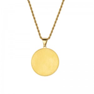 Hip-Hop Double-Palm Round Card Halskæde