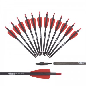 Nika bueskydning 113167-02A 7.5inch ID6.2mm Crossbow Bolts Carbon Fiber Aluminium Nock Cobra System Adder/R9/RX Bueskydning Udstødende udstyr