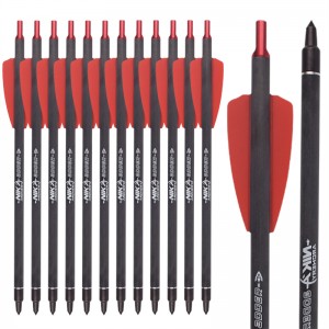 Nika bueskydning 113167-02A 7.5inch ID6.2mm Crossbow Bolts Carbon Fiber Aluminium Nock Cobra System Adder/R9/RX Bueskydning Udstødende udstyr