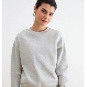 Lysegrå sweatshirt uden lommer