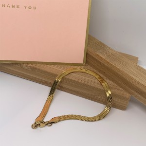 Europæisk og amerikansk mode rustfrit stål forgyldt bladkæde