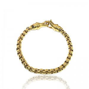 Europæisk og amerikansk mode rustfrit stål forgyldt generøs perle kæde, armbånd