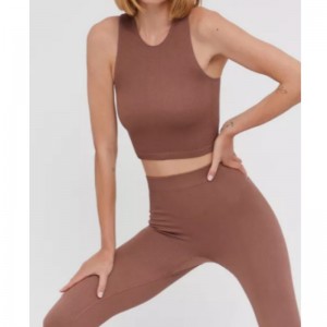 Ærmeløs elastisk strikning jersey sportsdragt